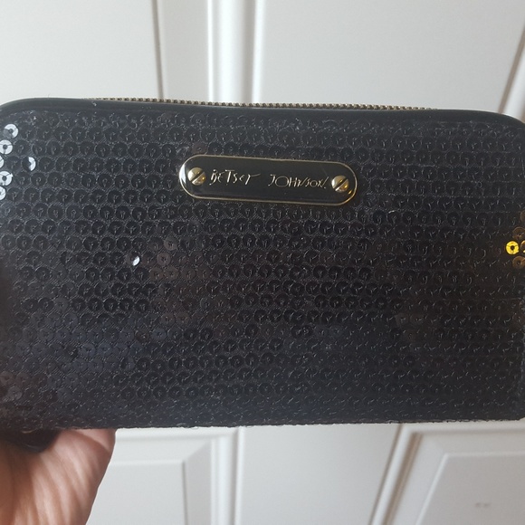 Betsey Johnson Handbags - Betsey Johnson black sequin wallet clutch